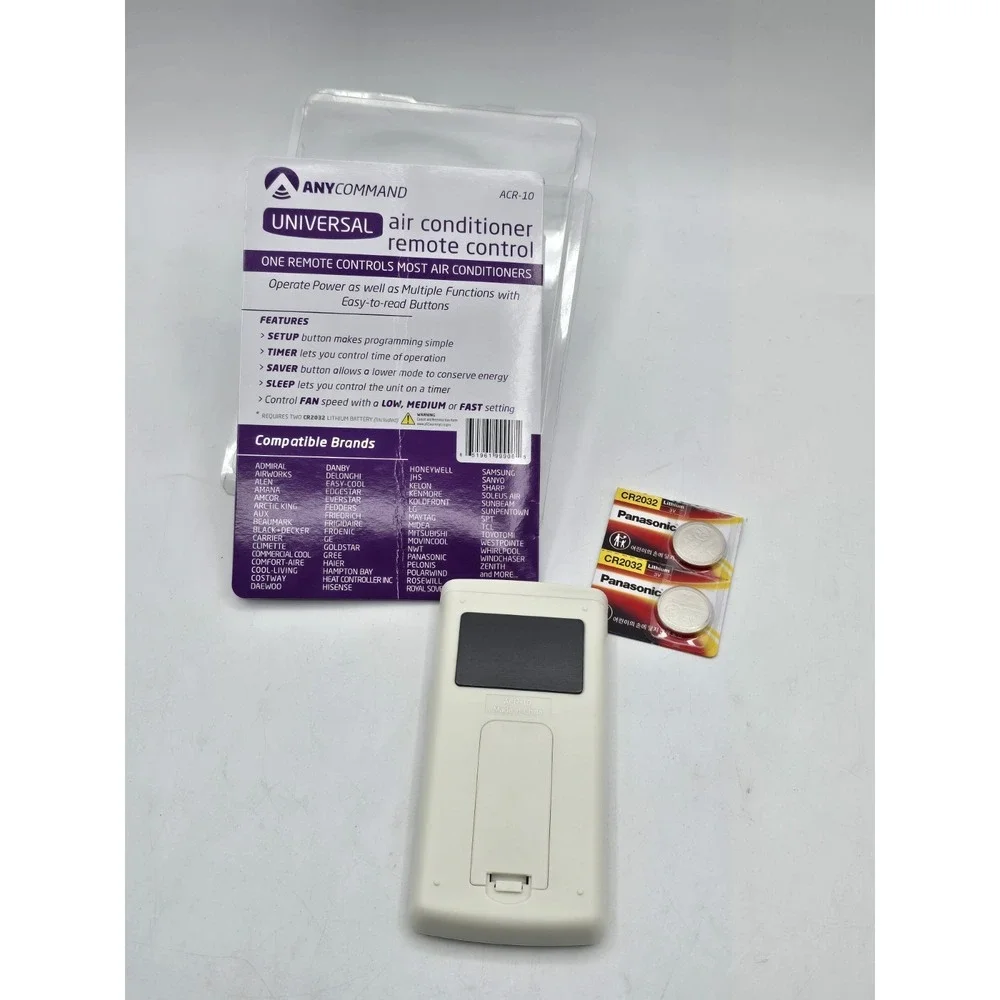 Any Command AC Universal‎ Air Conditioner Remote Control - With 2 New Batteries!